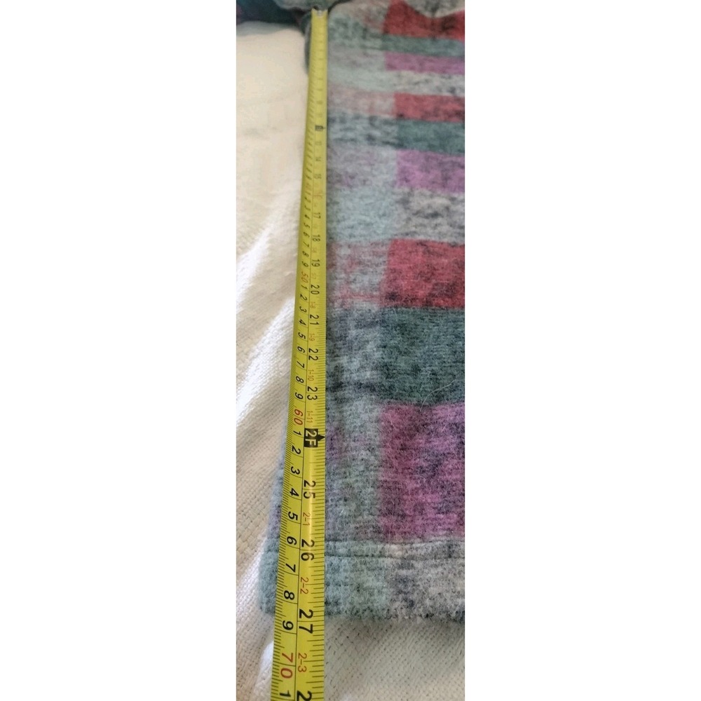 Women Multi Color Plaid Checkered Knit Overalls Wide Leg Size XL - Picture 5 of 16